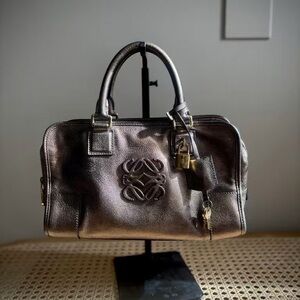 Loewe Metallic Satchel with Embossed Logo